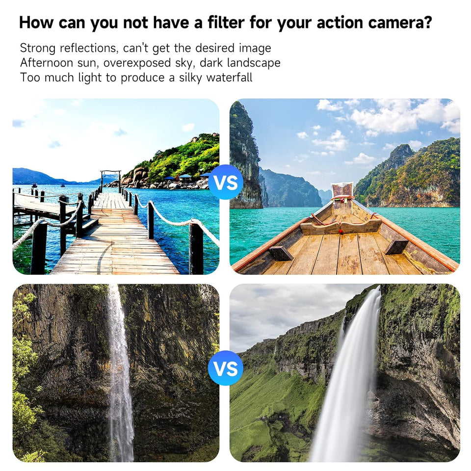 TELESIN Lens Filter Set for DJI Osmo Action 5/4/3 – CPL, ND8, ND16, ND32 Camera Lens Filters