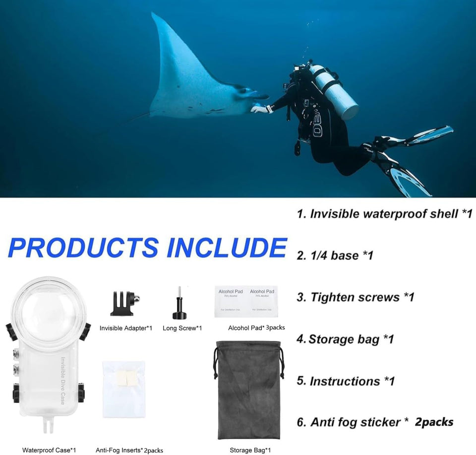 Insta ONE X4 Underwater Cover, Waterproof Case for Insta ONE X4 Action Camera