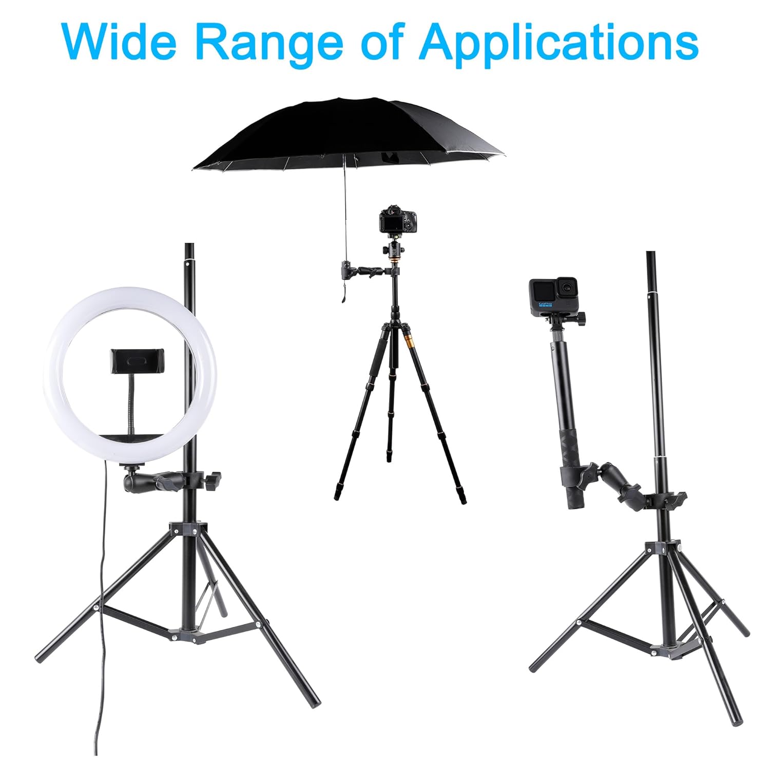 adjustable double clamp mount action camera mount, bike handlebar mount, motorcycle camera bracket, 360 ball head, selfie stick clamp, tripod adapter, aluminium camera holder, studio light clamp, reflector mount, vlog camera stand, dual ball joint, action camera clamp mount, photography light stand clamp.