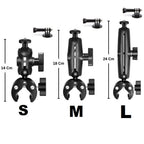GoPro mount, Insta360 mount, action camera mount, bike handlebar mount, motorcycle mount, camera clamp, aluminum alloy mount, 360° rotating mount, dual ball-head mount, universal camera holder, tripod adapter, selfie stick clamp, CNC mount, alloy camera bracket, quick release mount, non-slip clamp, dual joint mount, adventure camera mount, GoPro handlebar adapter, Insta360 handlebar bracket.