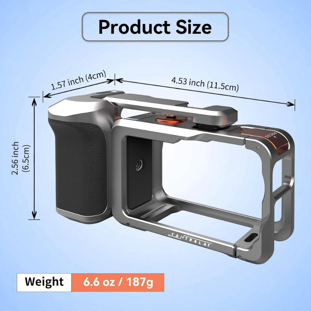 camera cage with microphone mount cold shoe