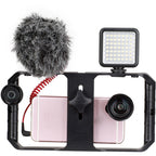 Portable camera video light with cold shoe mount support