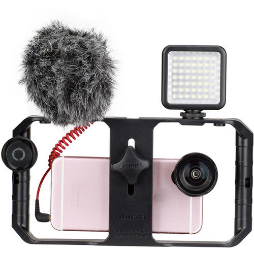 Portable camera video light with cold shoe mount support