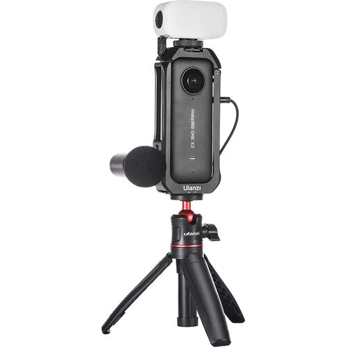 Camera cage with GoPro mount and tripod thread for Insta360 X2