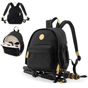 Cwatcun small camera backpack for DSLR with laptop compartment and tripod strap