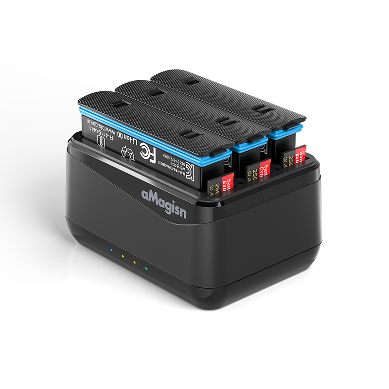 3 Slot Battery Charger for Insta360 X4 Camera Charging Dock