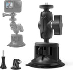 Car Suction Mount, GoPro Insta360 DJI Action Camera Phone Holder, 360 Rotatable, Heavy Duty, Windshield