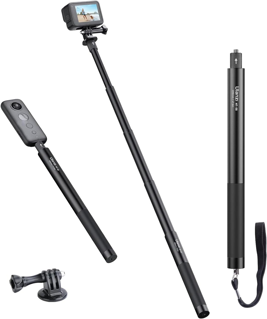 ulanzi mt-58 invisible monopod insta onex3 camera acepro gopro