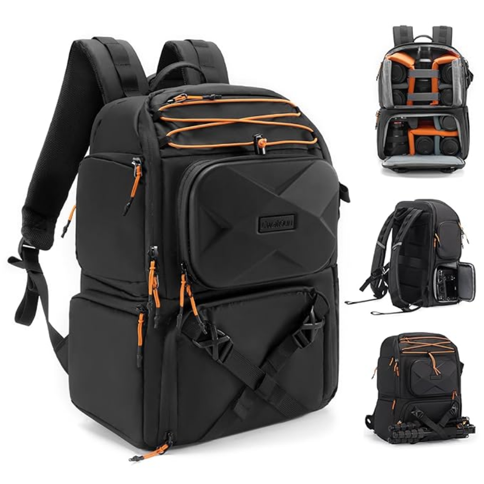 Cwatcun D132 large camera backpack with laptop compartment and tripod holder