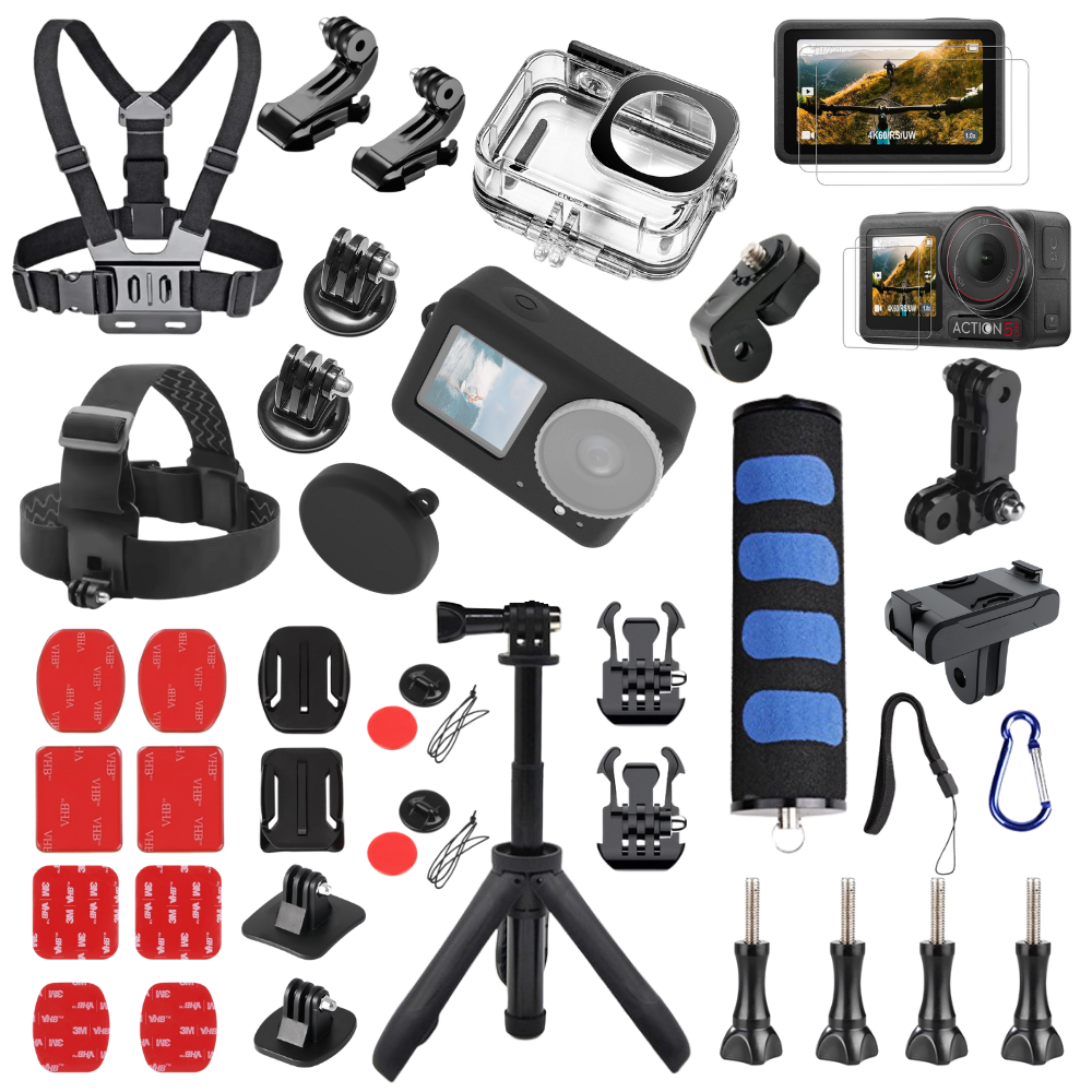 DJI Osmo Action 5 safety kit with waterproof case and tripod