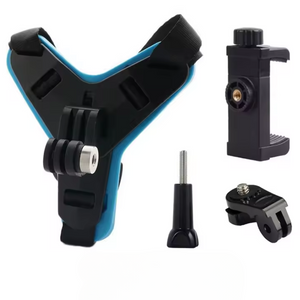 Helmet chin strap mount kit with phone holder for GoPro, Insta360 and DJI cameras