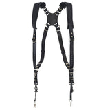 Dual shoulder leather camera strap harness for DSLR and SLR