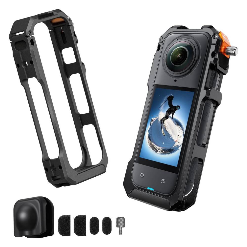 Aluminum Cage for Insta360 X5 Camera with Cold Shoe Mount