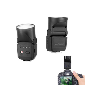 Portable mini camera flash light with built-in rechargeable battery