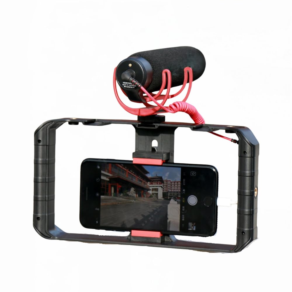 dual handle smartphone video rig stabilizer for vlogging