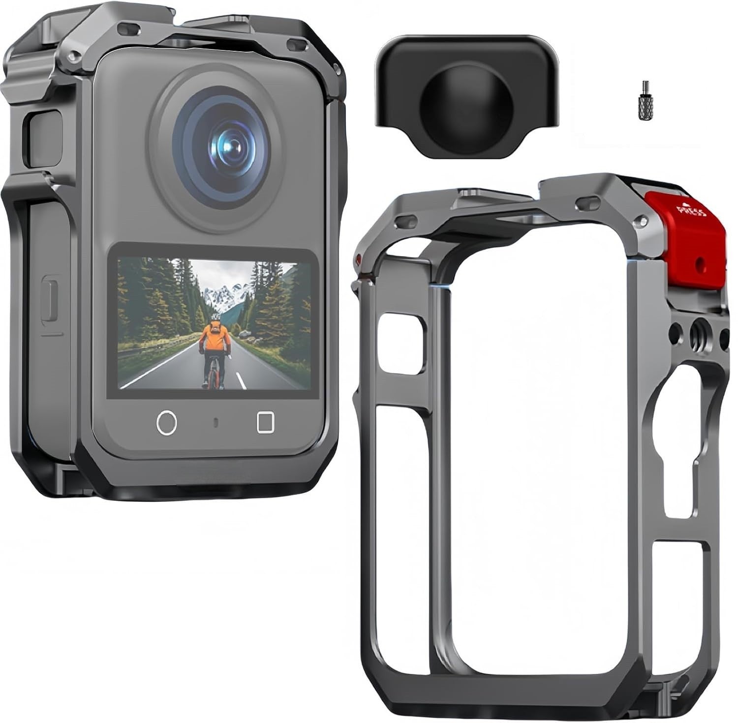 Yantralay Metal Camera Cage with Lens Protector for DJI Osmo Action 360