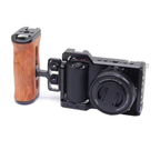 wooden side handle grip for camera cage