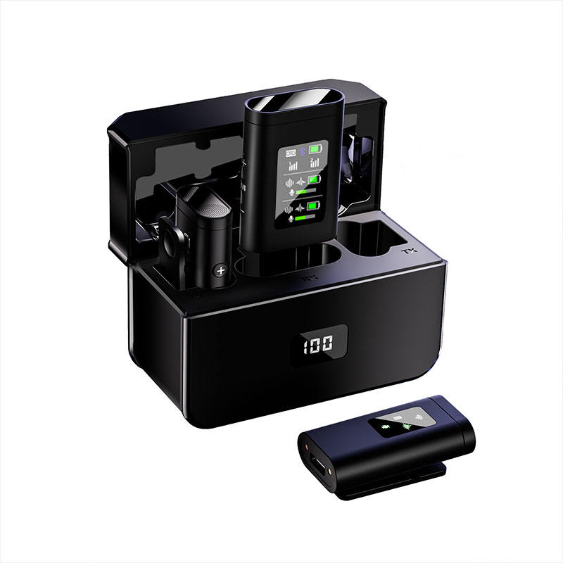 Professional noise reduction wireless mic with 30H charging case
