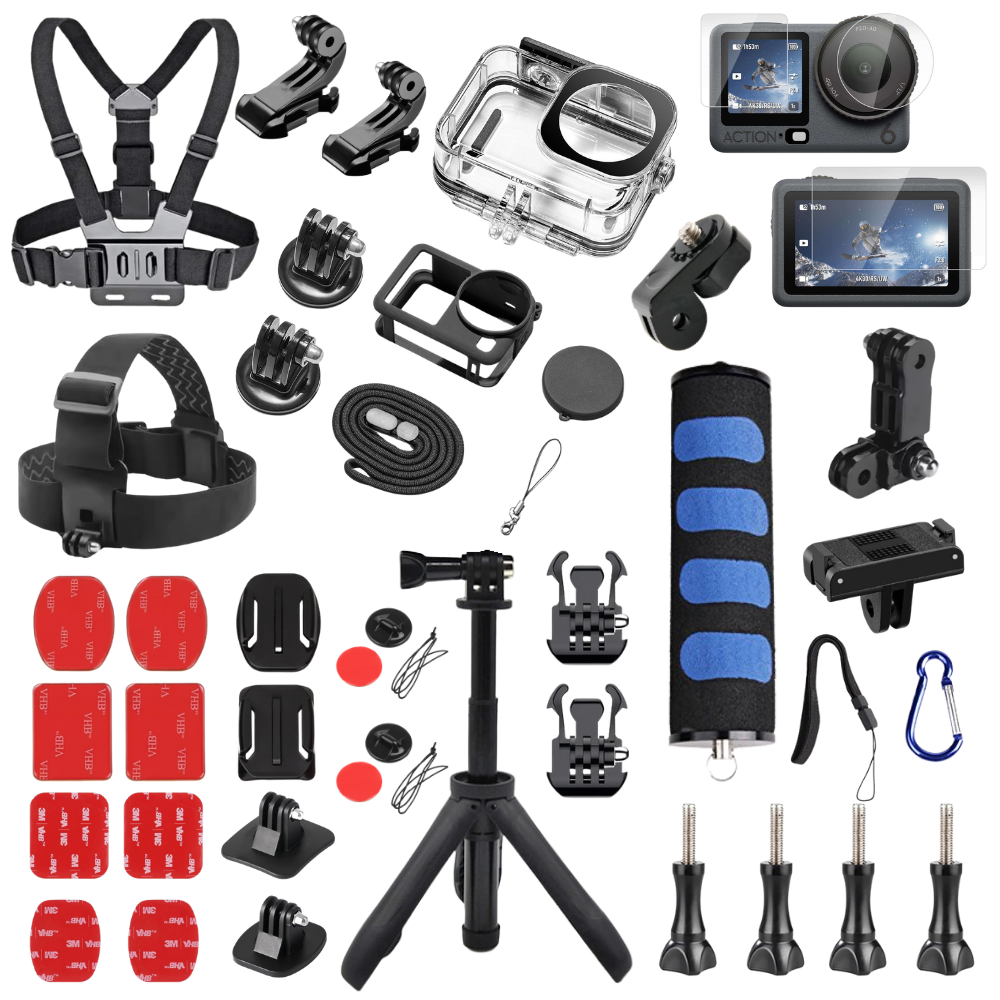 DJI Osmo Action 6 safety kit with waterproof case and tripod