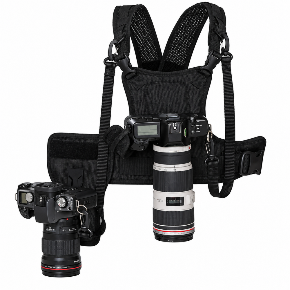 Dual Camera Vest Strap for DSLR and Mirrorless Cameras