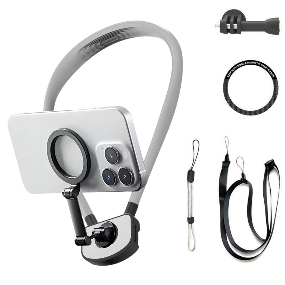U-shape magnetic neck holder mount for GoPro and mobile phones