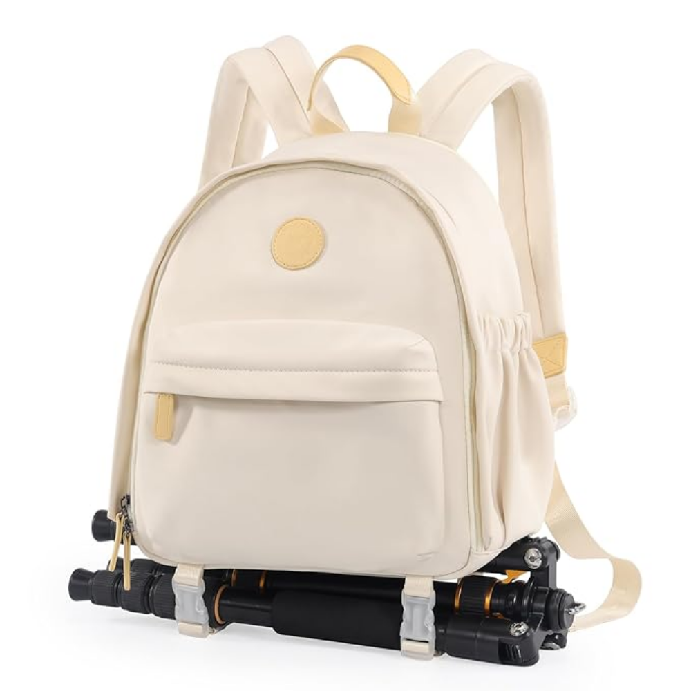 Cwatcun small camera backpack for DSLR with laptop compartment and tripod strap