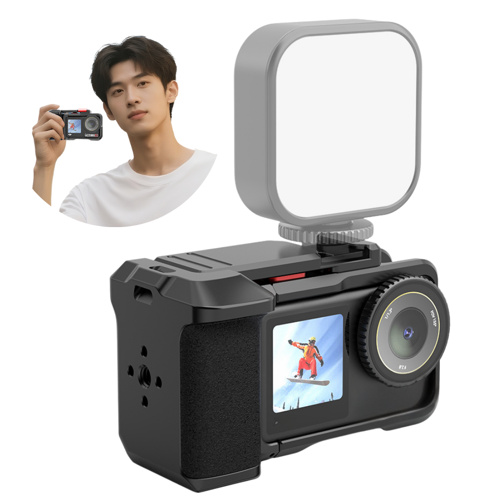 Street Snap Grip for DJI Osmo Action 5 Pro, Retro Cage with Handle