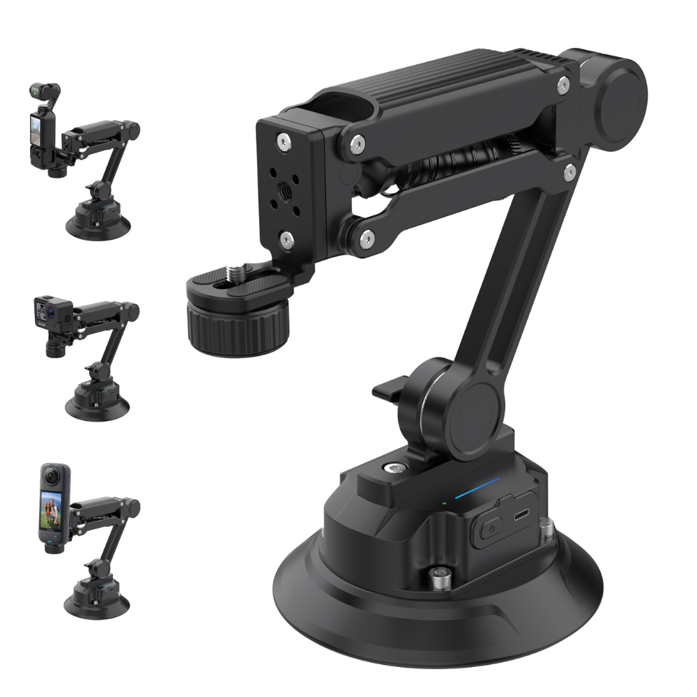 electric suction cup camera mount with z spring shock absorber