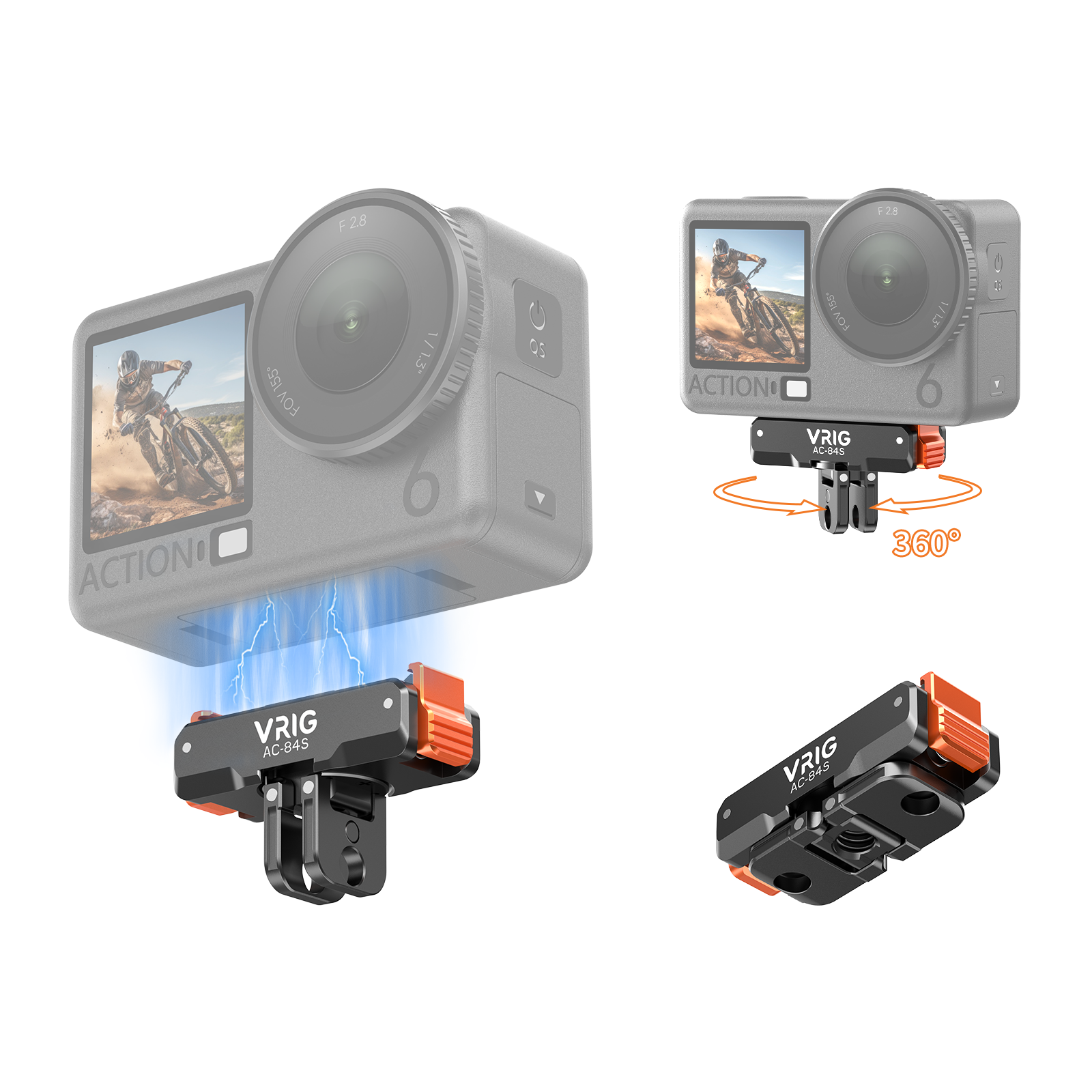 Magnetic Quick Release Mount for DJI Osmo Action 6