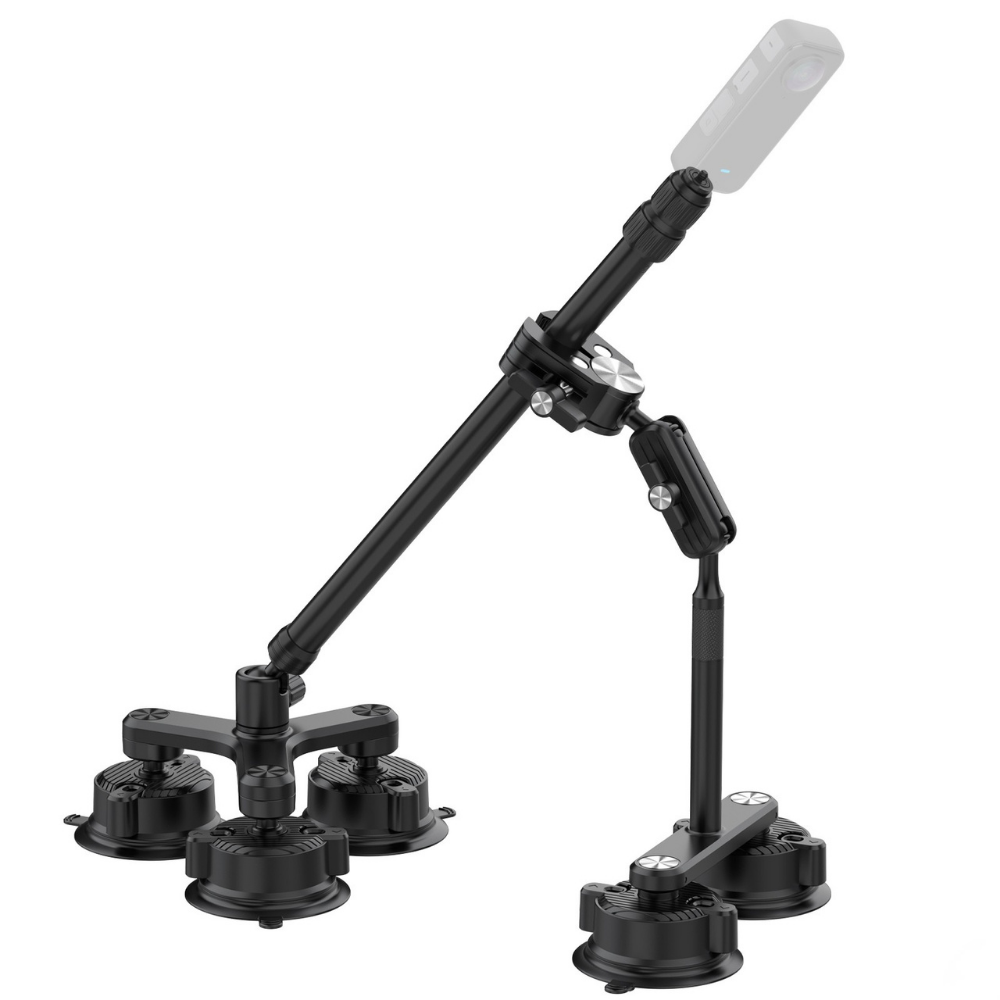 5 in 1 suction cup car camera mount with aluminium support