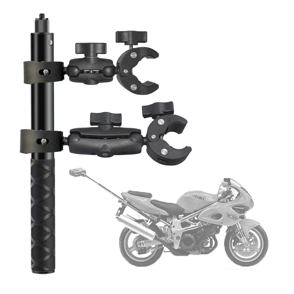 Yantralay motorcycle handlebar clamp kit with dual mount setup for action cameras