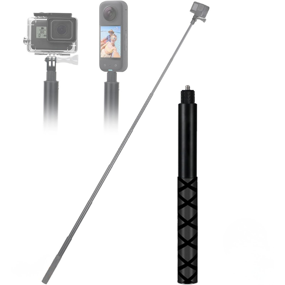 Invisible Selfie Stick for 360 Cameras | Lightweight Aluminum Extension Pole with 1/4 Mount | Compatible with Insta360 X5/ X4/X3, DJI Osmo 360 and GoPro Max