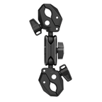 Dual Ball Head Clamp Mount | 360° Bike & Motorcycle Handlebar