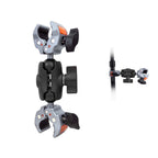 action camera mount, bike camera mount, handlebar camera mount, aluminium clamp mount, motorcycle camera mount, go pro handlebar mount, double clamp mount, double clamp bike mount, double clamp full aluminium mount