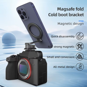 Cold shoe adapter magnetic mount for lights and microphones