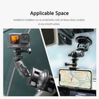 Car Suction Mount, GoPro Insta360 DJI Action Camera Phone Holder, 360 Rotatable, Heavy Duty, Windshield