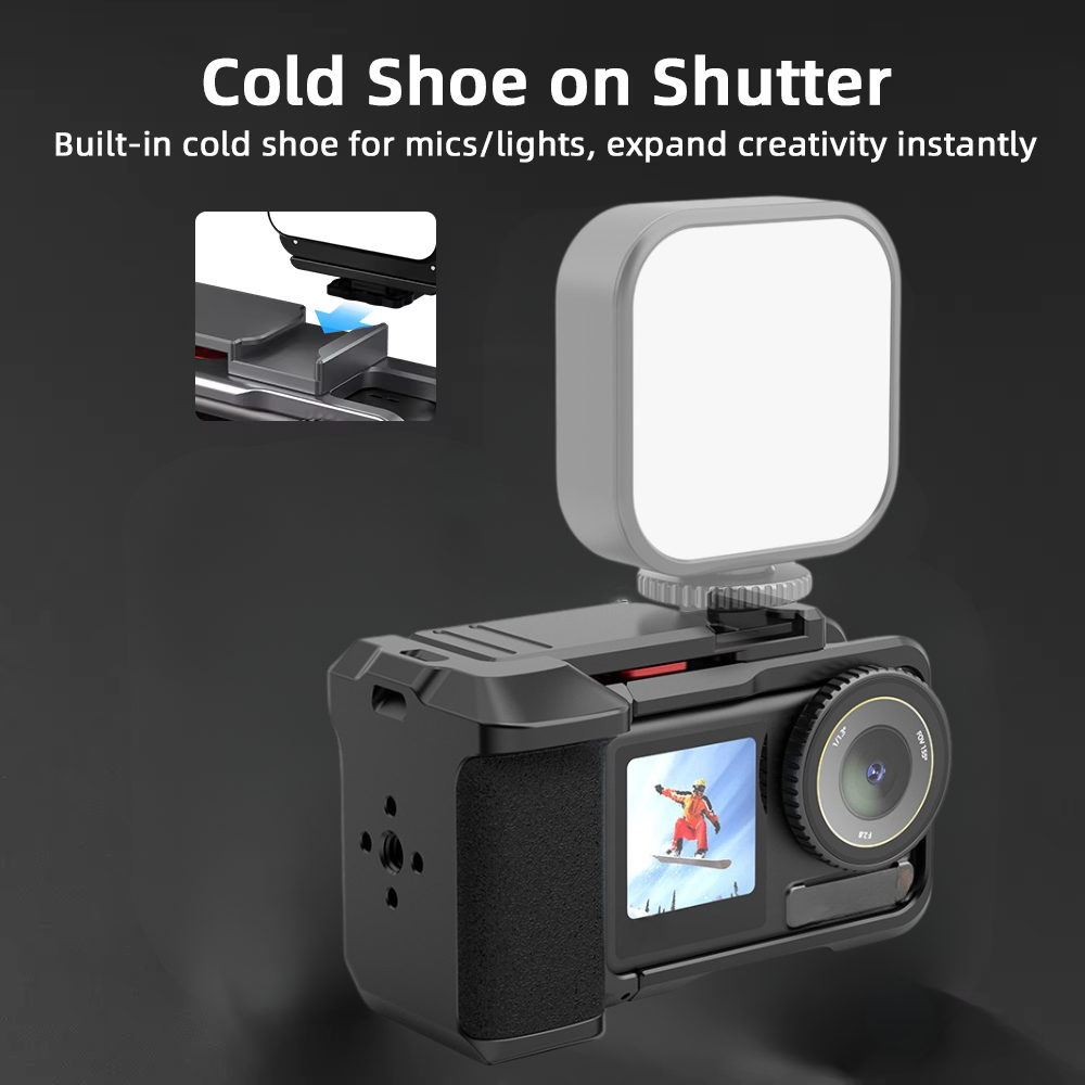 Ultra-light camera cage with magnetic quick release handle