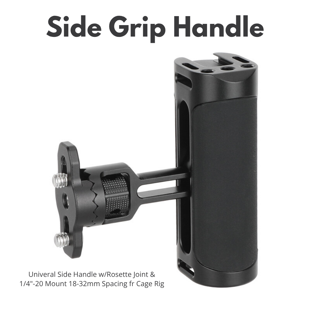 dslr cage side handle with cold shoe mount