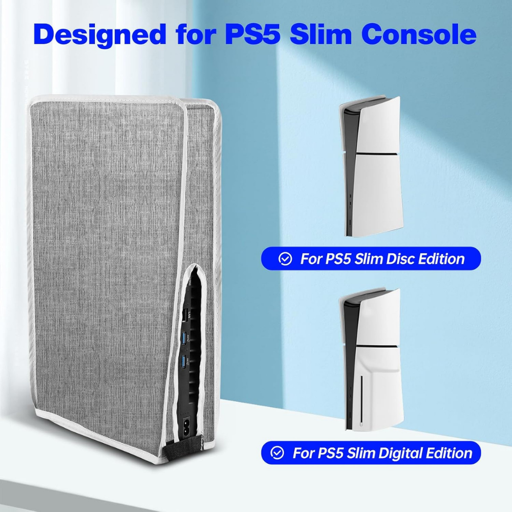 dust cover for ps5 slim console grey
