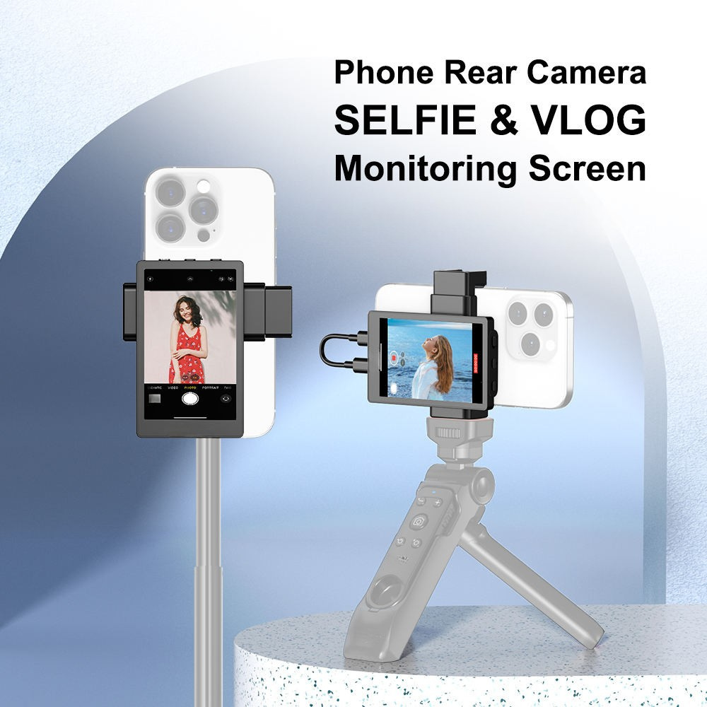 rear camera display for phone vlogging