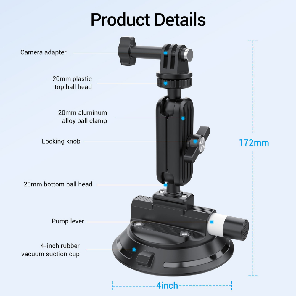 pump lock suction mount for gopro hero 13