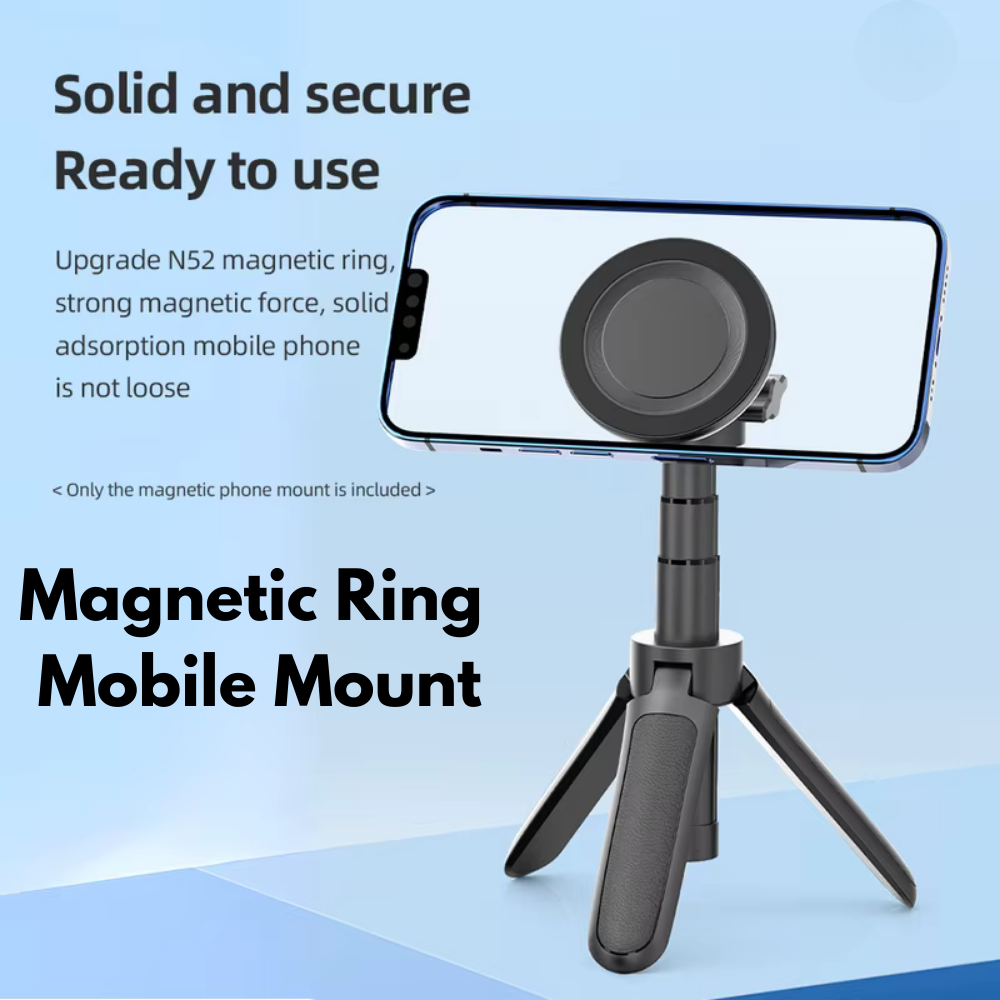 Magnetic Ring Phone Holder with 1/4” Thread | MagSafe Compatible Phone Mount for Smartphones