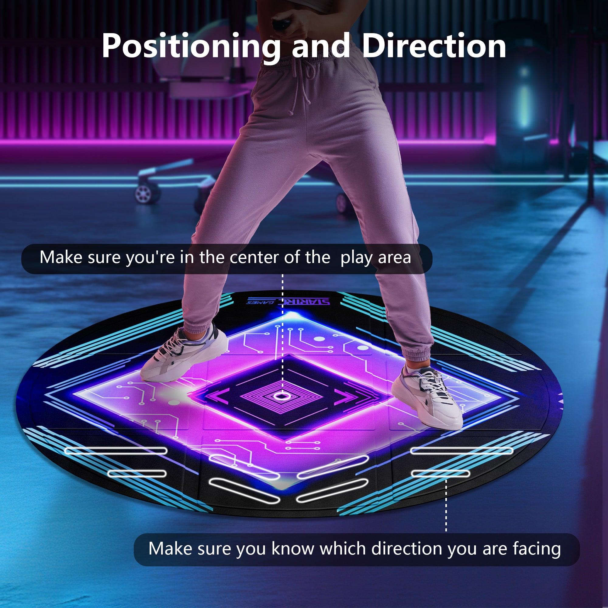 VR Mat 100 cm Round Anti Slip Comfortable Premium Gaming Floor Mat