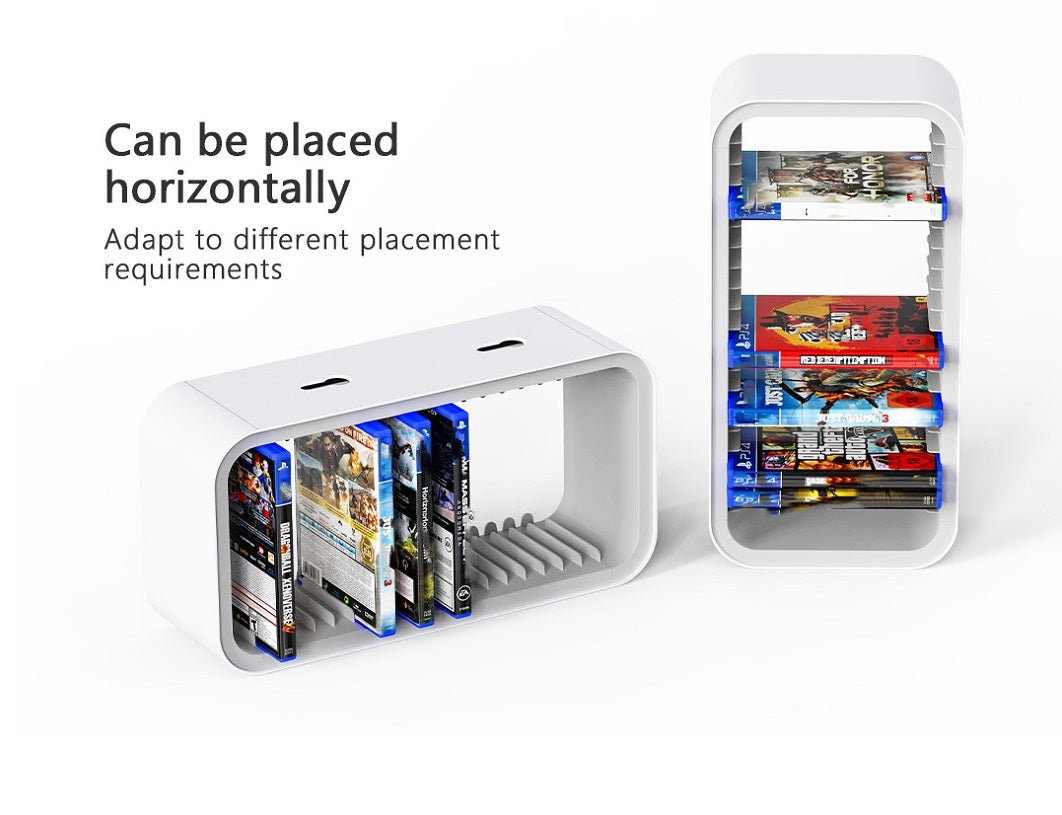 Gaming Desk Organizer Stand For PS5/Xbox Series/Switch – Holds 18 Game Discs with 4 Controller