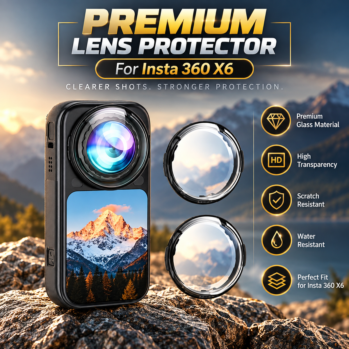 Lens Guard for Insta360 X6 anti-fog waterproof coating