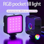 rgb led photo light with phone holder for vlogging content