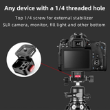 1/4 inch screw QR plate for tripod, monopod, and selfie stick