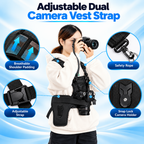 Adjustable Dual Camera Chest Harness for Photographers