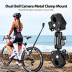 Dual Ball Head Clamp Mount | 360° Bike & Motorcycle Handlebar