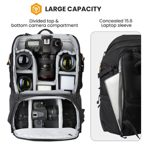 waterproof bottom camera backpack for outdoor photography